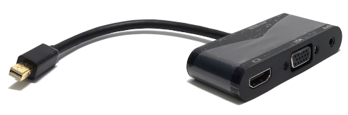 Mini DP M to HDMI + VGA + 3.5mm Audio Female Converter